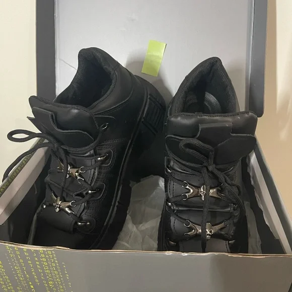 KOI Rimo Core Chunky Black Trainers Goth Rock Sz 9 NIB - Picture 5 of 13